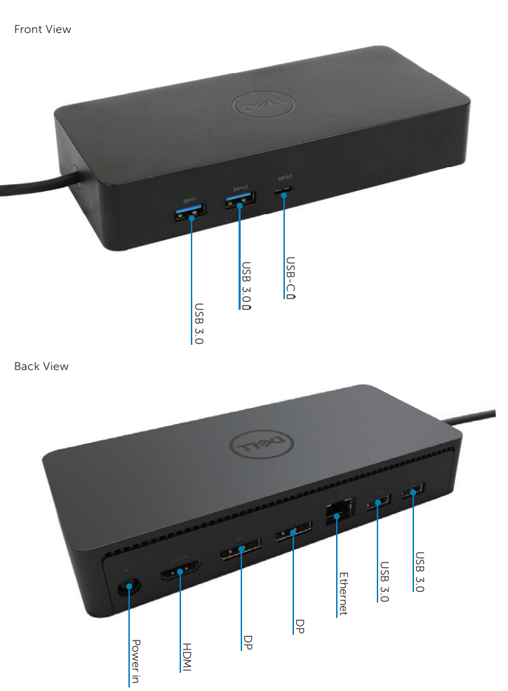 Dell D6000S Universal Dockingstation — Werkt met élke laptop | USB-C & USB-A | Tot 3× 4K
