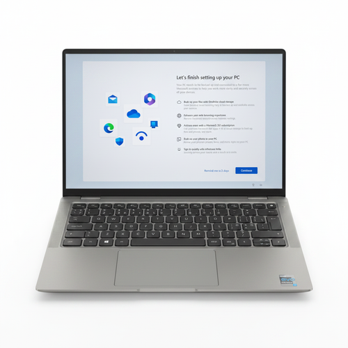 Dell Latitude 9420 laptop open, witte achtergrond, studioverlichting